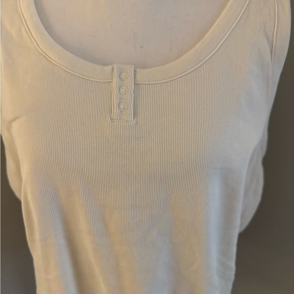 Papinelle Ribbed Shelf Bra Tank with snaps size 3XL Cream/Off White - Picture 2 of 10